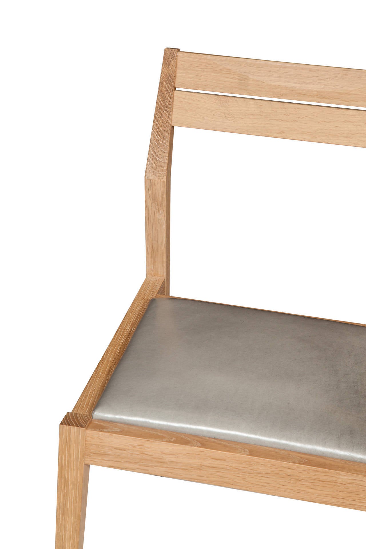 Stillmade Solid White Oak Dining Chair with Leather Seat