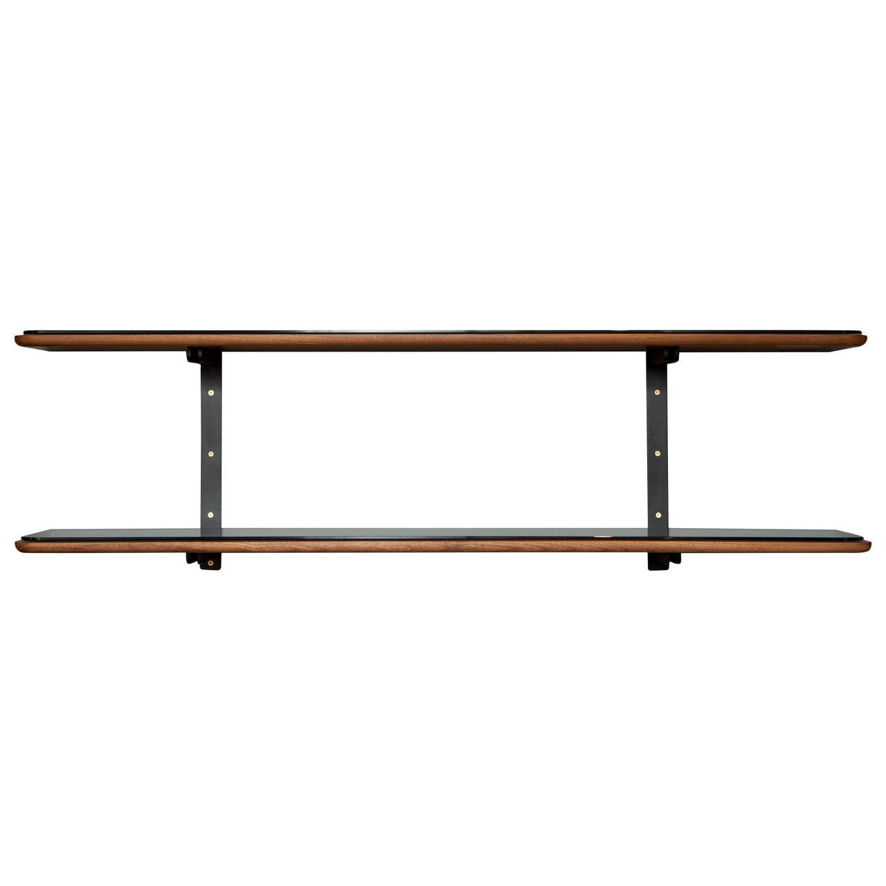 Stillmade Black Walnut and Steel Wall Shelf System For Sale at 1stdibs