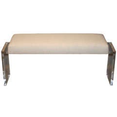 Moller Lucite Upholstered Bench