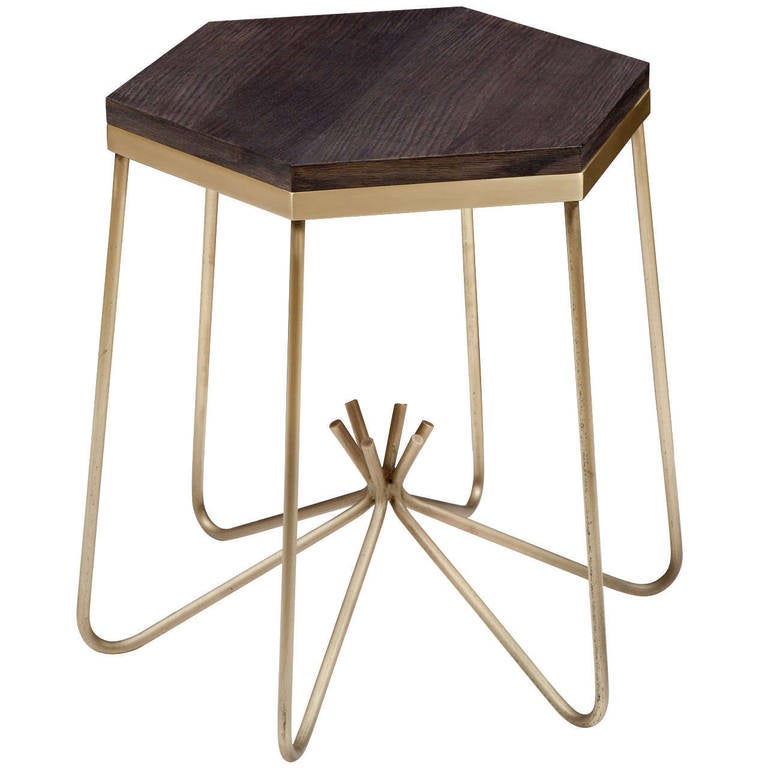 Richer Side Table with Oak Hexagon Top