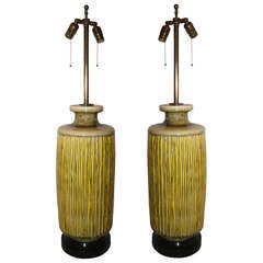 Pair of 1960's Italian Ceramic Lamps