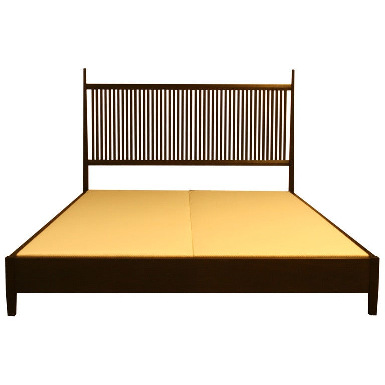 Nichol Walnut Platform Bed For Sale
