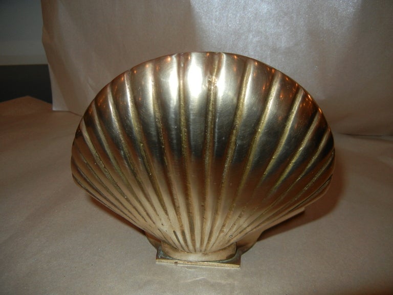 Pair of Art Deco Shell Form Brass Bookends