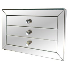 A Mirrored Three Drawer Jewelry Box