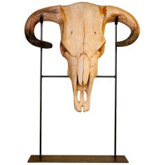 Retro A Monumental  Artists Rendition of a Prehistoric Bison Head/Skull