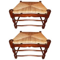 Pair of American 19th Century  Large Scale Stools