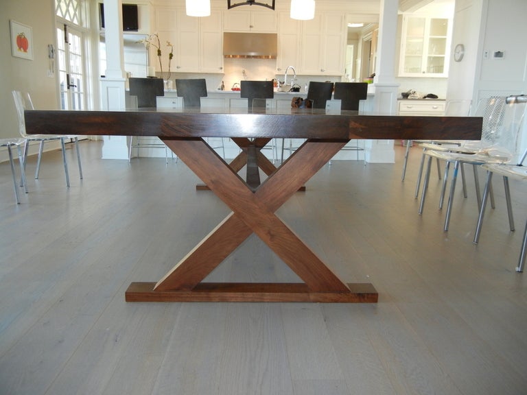 A Studio Crafted Walnut Woods Dining Room Table/Desk