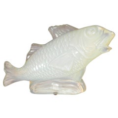 Art Deco Glass Carpe Fish by Marius Ernest Sabino  C1930