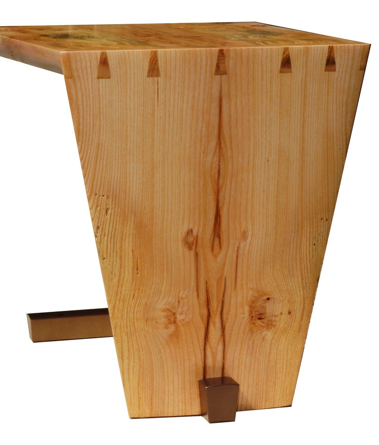 American Craftsman American Studio Craft Artist David N. Ebner's Free Edge End Table For Sale