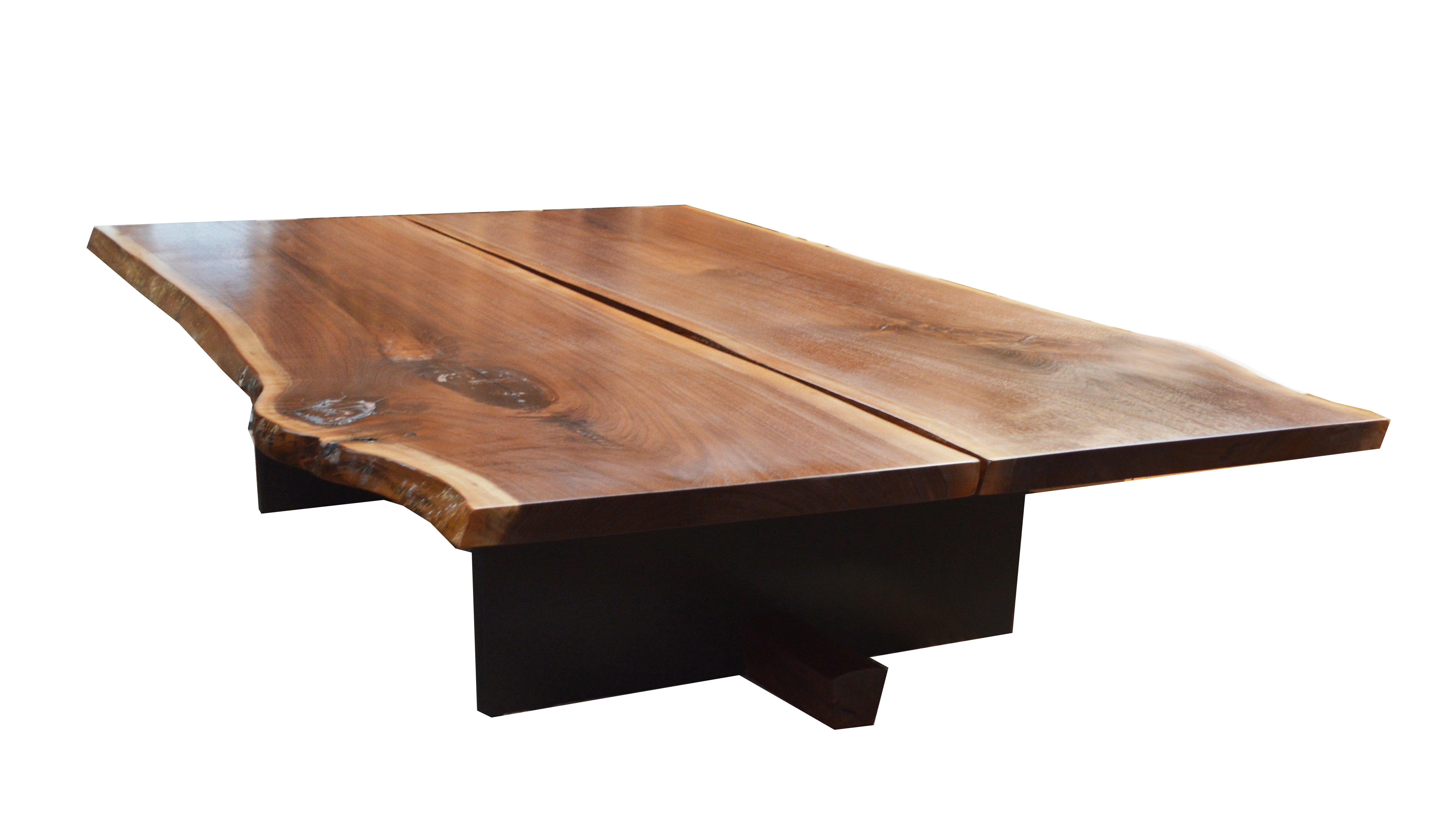 American Contemporary Studio Crafted Free Edge Large Coffee Table For Sale