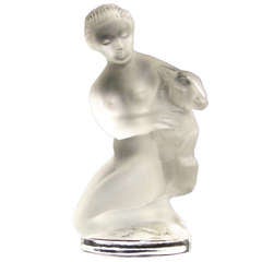 Lalique Sculptural Woman with Deer in the Art Nouveau Style