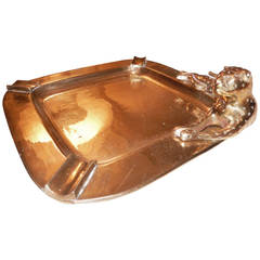 Art Deco 1920s Leopard Brass Cigar Ashtray