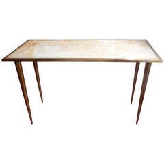 Simply Elegant Marble 
Acid-Washed Brass Console Table