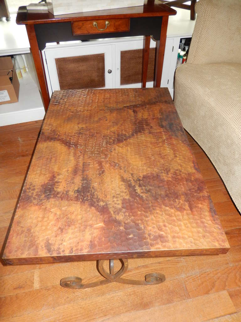 hammered copper coffee tables