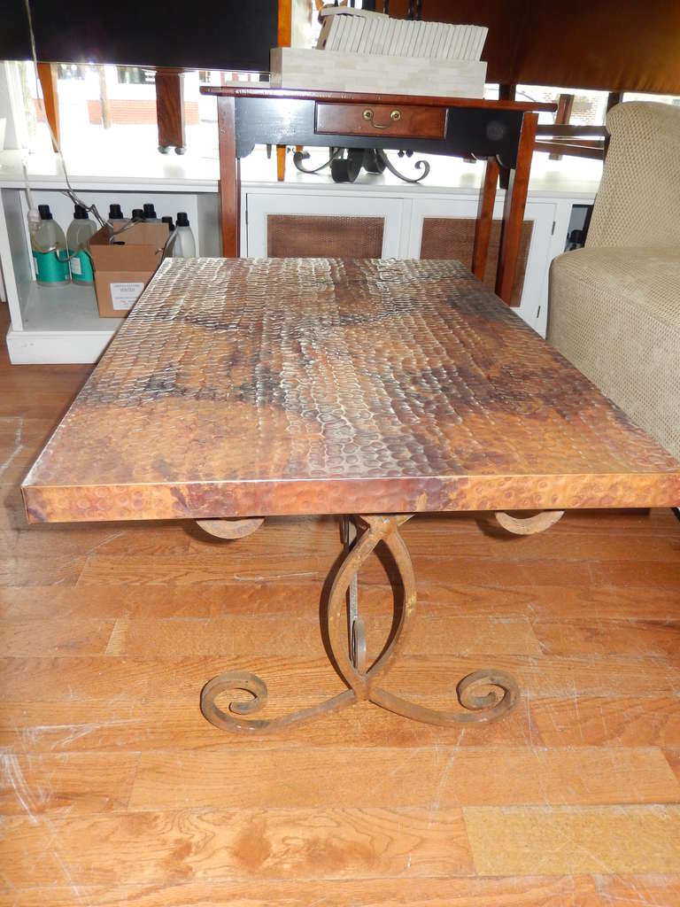 Other Hammered Copper and Iron Coffee Table