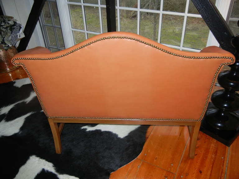 Upholstery An English Chippendale Style Camel Back Settee or Bench