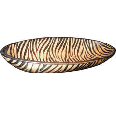 A Hand Crafted Zebra Print Wooden Bpwl