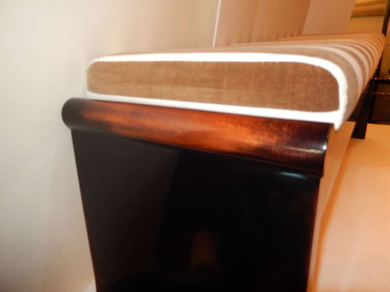 Japonisme Asian Form Upholstered Bench