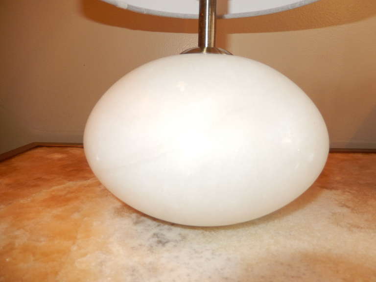 Modern Pair of Alabaster Table Lamps
