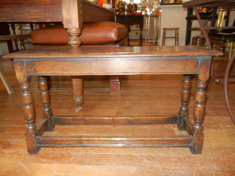 A Late 19thc English Oak Wood Tavern Bench