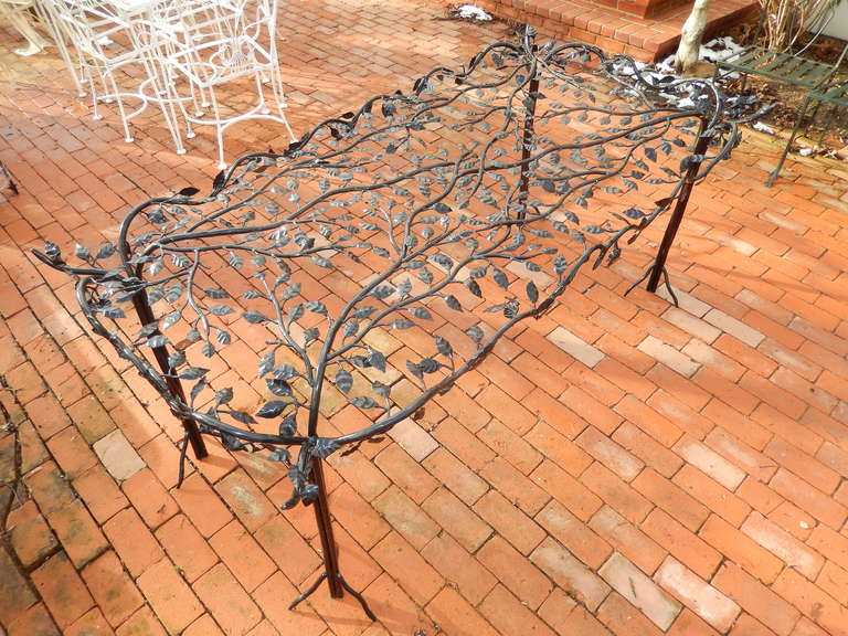 Art Nouveau An Rare Hand Forged Giacometti Style Garden/Dining Table