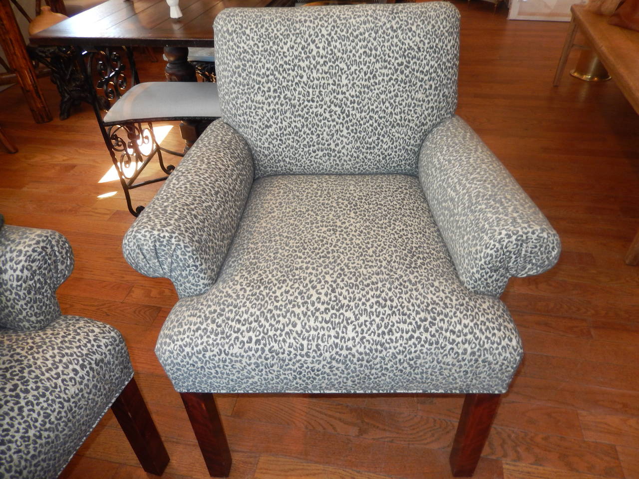 Pair of American Midcentury Animal Print Armchairs