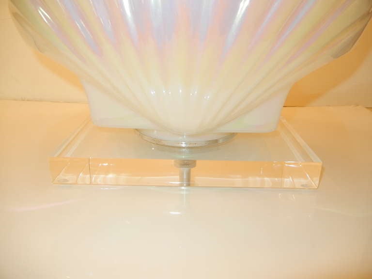 Pair of Rare 1970s Shell Form Lamps