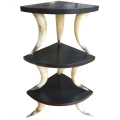 A Rare Mid-Century Horn Themed Etagere/Stand