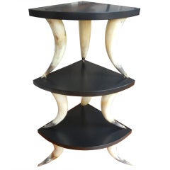 A Rare Mid-Century Horn Themed Etagere/Stand