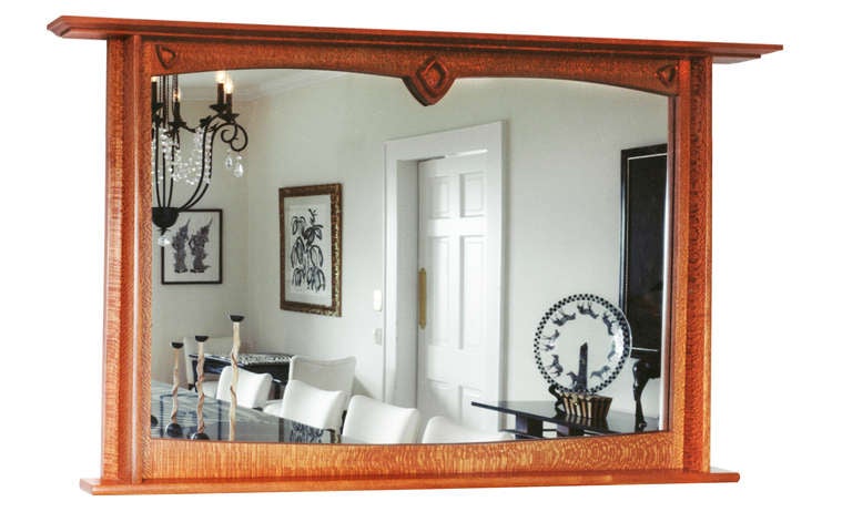 An exceptional large mirror by American Studio Craft Artist, David N Ebner. Shown above in beautiful lacewood,with a lacquer finish.Also available in other woods and sizes on request.

Note:All works signed by the artist, David N.