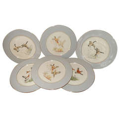 Group of Six Game Bird Copeland Spode Dinner Plates