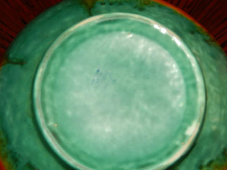 A Rare Crown Ducal Drip Glaze Art Pottery Bowl In Excellent Condition In Bellport, NY