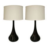 Pair of Graceful Hand Crafted Studio Pottery Lamps.