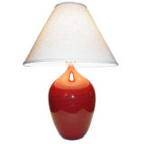 Large Copper Red Studio Pottery Lamp