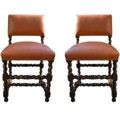 Pair, Late 19th Century Jacobean Style Chairs