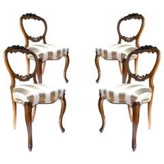 Four American Elegant Antique Salon Chairs.
