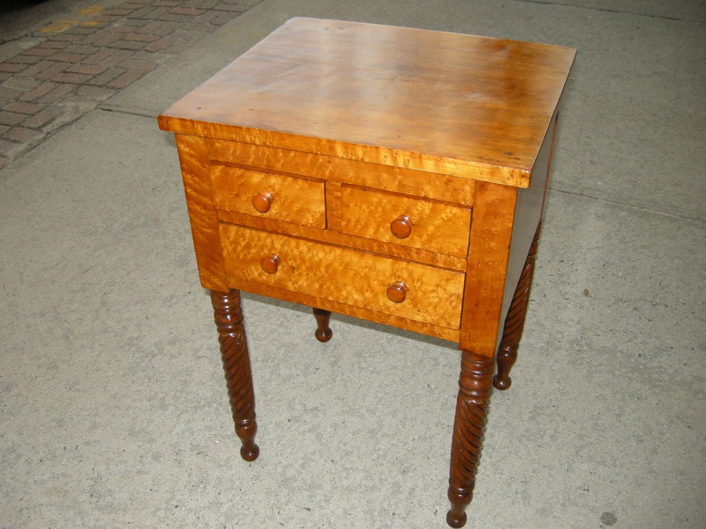 American Antique Cherry/Maple Wood Night Stand 2