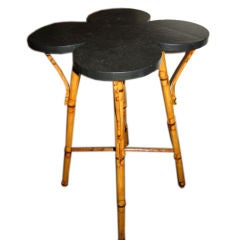 English Bamboo 19th Century Clover Leaf End Table