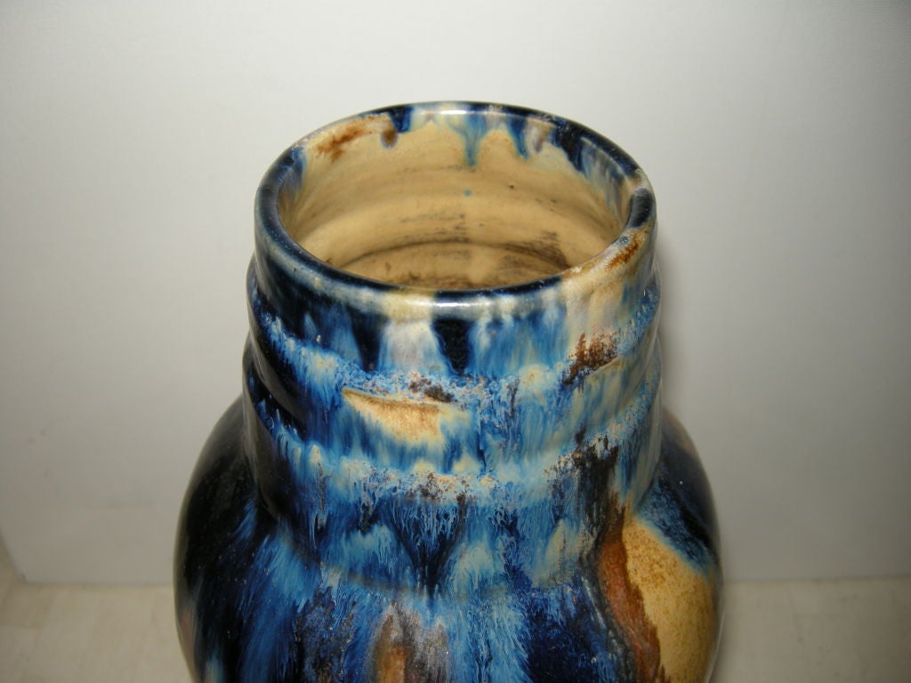 Mid-20th Century Pair, Poterie Renault Argent  Cher Art Deco Vases