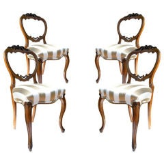 Four  Elegant  American Hand Carved Antique Chairs