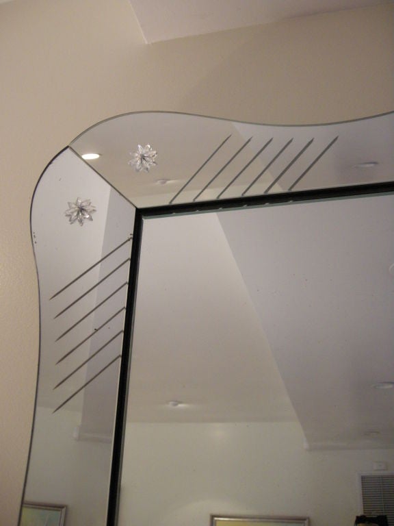 An Oversized Scalloped, Art Deco  Mirror