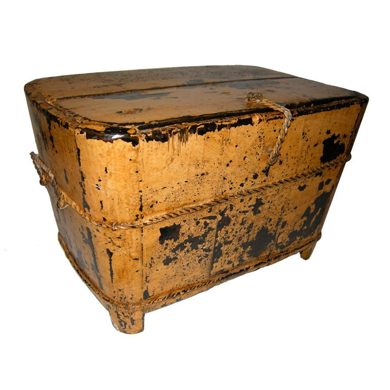 An Unusual & Decorative Late 19th century painted wooden box.