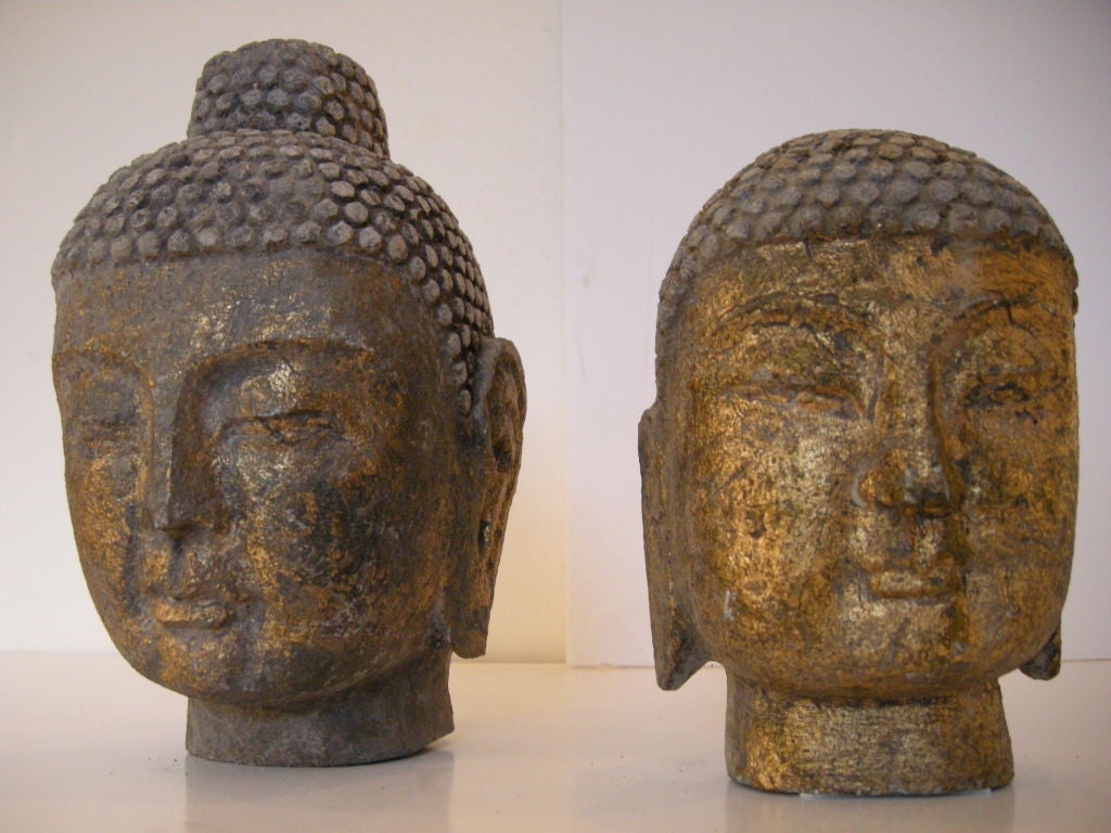 Two Wonderful Stone /Gold Leaf Buddha's