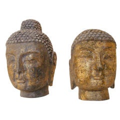 Two Wonderful Stone /Gold Leaf Buddha's