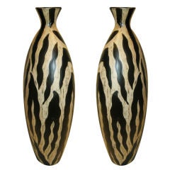 Striking Pair of tall Ceramic Studio Pottery Vases.From Spain.