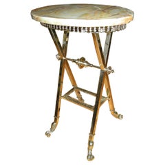 An Elegant Decorative Brass & Onyx Serving Table/Stand