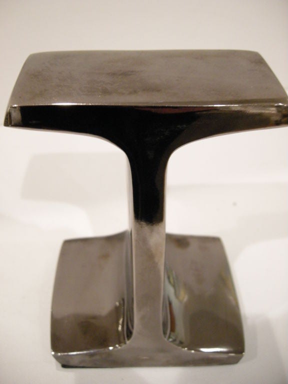 Pair of Sculptured  Stainless Steel Bookends.