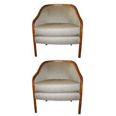 Stunning Pair of Art Deco Style 1950s Arm Chairs (Club Chairs