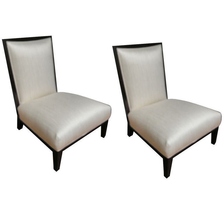 Monumental Pair of Phillippe Stark Style Slipper Chairs