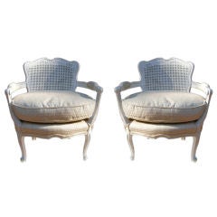 Pair of  French Country  Cane Backed Armchairs.